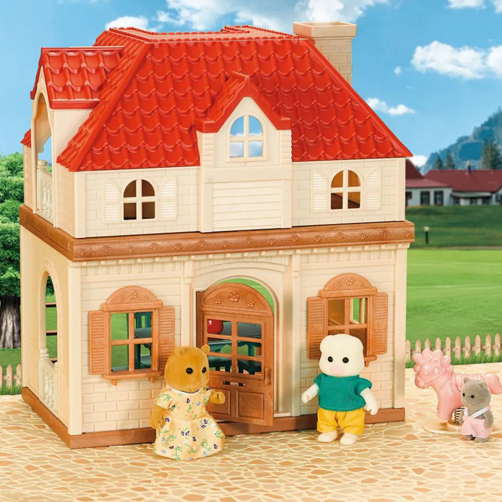 1:12 Miniature Dollhouse Furniture Kitchen Bathroom Bedroom Three Storey Cottage Forest Family Rabbit Figurine Animal Gift